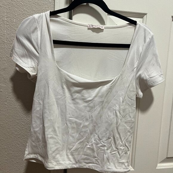 White square neck tee - Picture 1 of 2